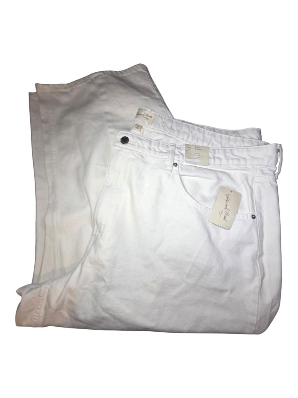 NWT Universal Thread High Rise Easy Barrel Jeans White Denim Size 28
